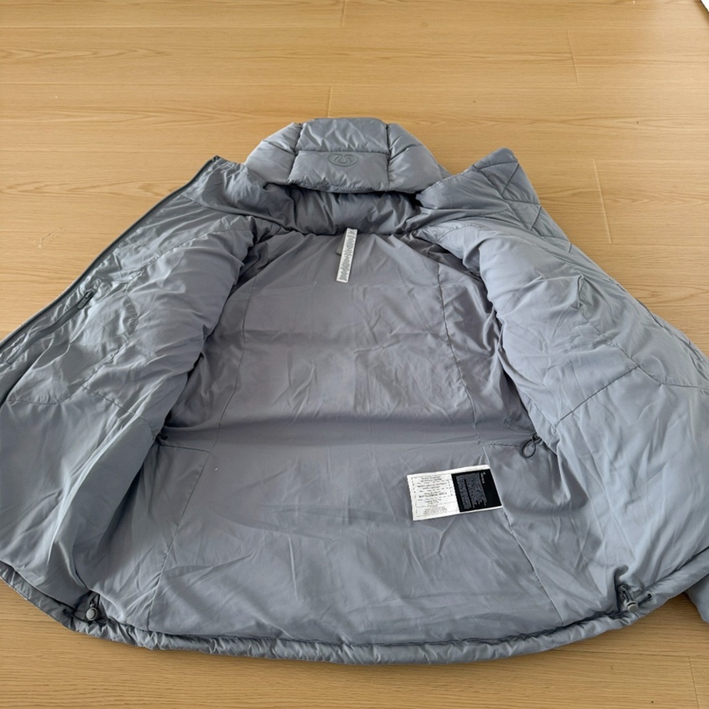 Lululemon Grey Short Hooded Puffer Down Jacket Winter Coat - Picture 6 of 12